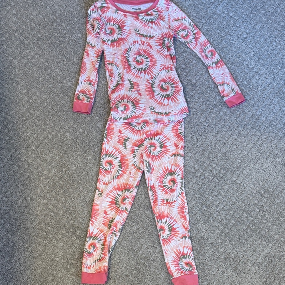 Gymboree Pink and Green Tie-Dye Spiral Pajama Set